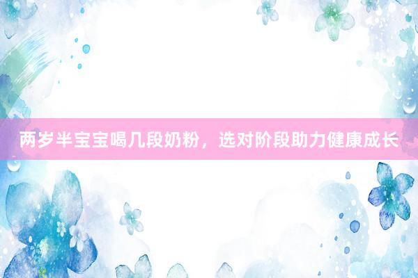 两岁半宝宝喝几段奶粉，选对阶段助力健康成长